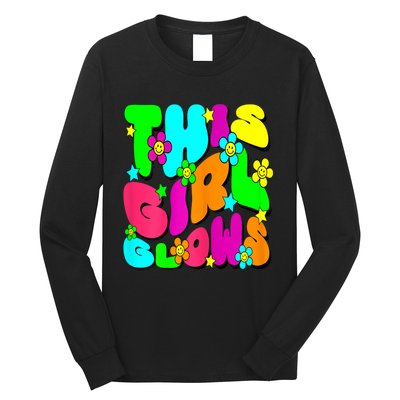 This Girl Glows For Tie Dye Bright Colors 80s And 90s Long Sleeve Shirt