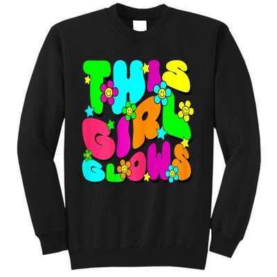 This Girl Glows For Tie Dye Bright Colors 80s And 90s Sweatshirt