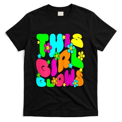 This Girl Glows For Tie Dye Bright Colors 80s And 90s T-Shirt