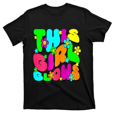 This Girl Glows For Tie Dye Bright Colors 80s And 90s T-Shirt