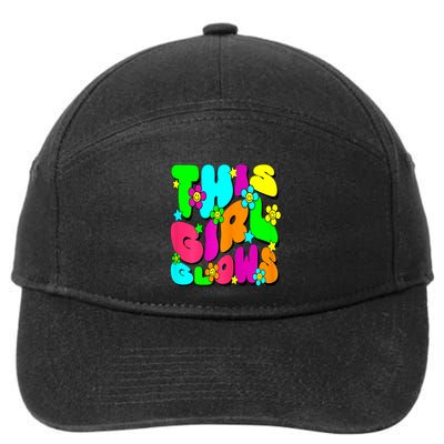 This Girl Glows For Tie Dye Bright Colors 80s And 90s 7-Panel Snapback Hat