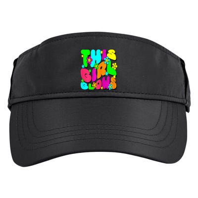 This Girl Glows For Tie Dye Bright Colors 80s And 90s Adult Drive Performance Visor