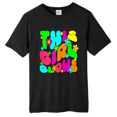 This Girl Glows For Tie Dye Bright Colors 80s And 90s Tall Fusion ChromaSoft Performance T-Shirt