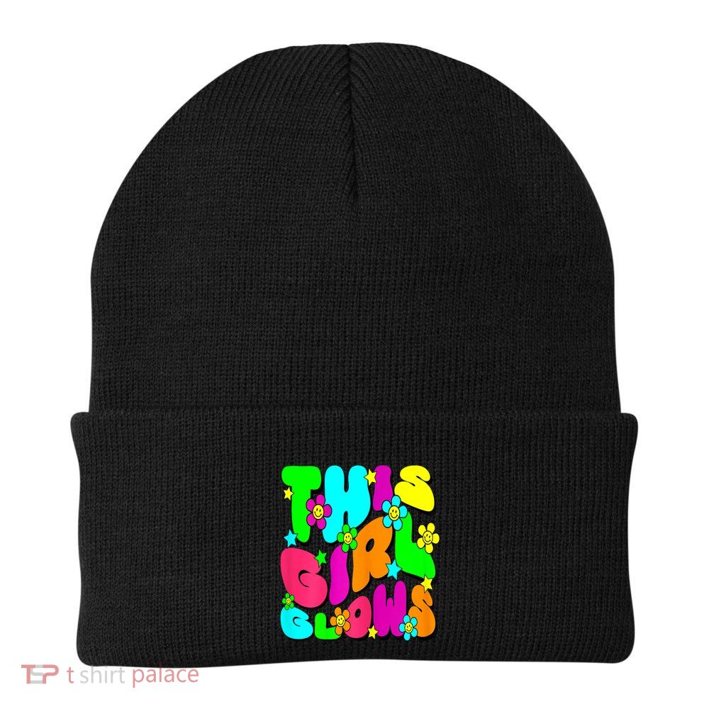 This Girl Glows For Tie Dye Bright Colors 80s And 90s Beanie