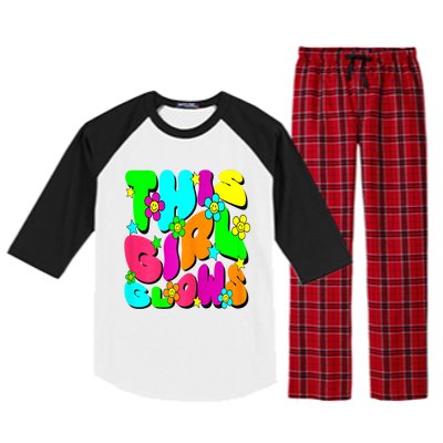 This Girl Glows For Tie Dye Bright Colors 80s And 90s Raglan Sleeve Pajama Set