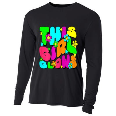 This Girl Glows For Tie Dye Bright Colors 80s And 90s Cooling Performance Long Sleeve Crew