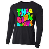 This Girl Glows For Tie Dye Bright Colors 80s And 90s Cooling Performance Long Sleeve Crew