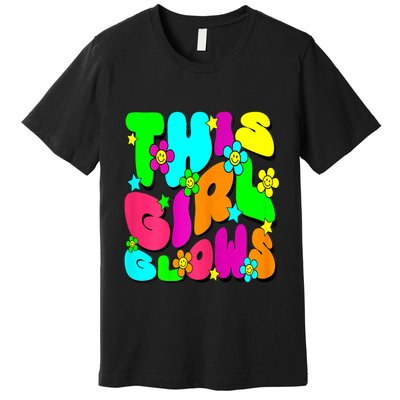 This Girl Glows For Tie Dye Bright Colors 80s And 90s Premium T-Shirt