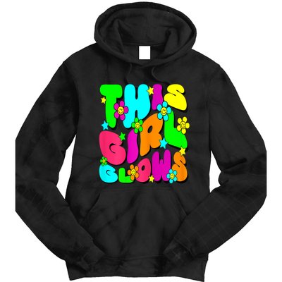 This Girl Glows For Tie Dye Bright Colors 80s And 90s Tie Dye Hoodie