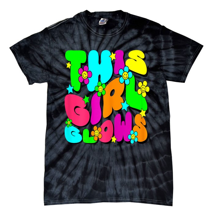 This Girl Glows For Tie Dye Bright Colors 80s And 90s Tie-Dye T-Shirt