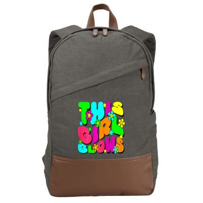 This Girl Glows For Tie Dye Bright Colors 80s And 90s Cotton Canvas Backpack