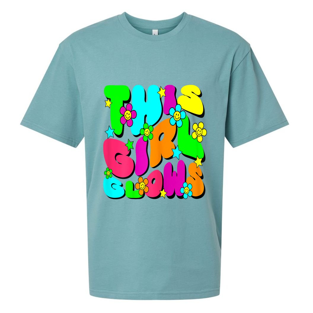 This Girl Glows For Tie Dye Bright Colors 80s And 90s Sueded Cloud Jersey T-Shirt
