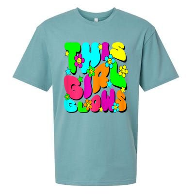 This Girl Glows For Tie Dye Bright Colors 80s And 90s Sueded Cloud Jersey T-Shirt