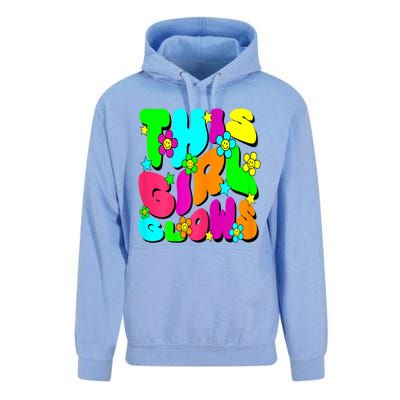 This Girl Glows For Tie Dye Bright Colors 80s And 90s Unisex Surf Hoodie