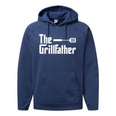 The Grillfather Grill Grilling Gift Great Gift Performance Fleece Hoodie