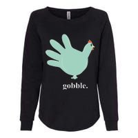 Turkey Glove Gobble Thanksgiving Thankful Nurse Womens California Wash Sweatshirt