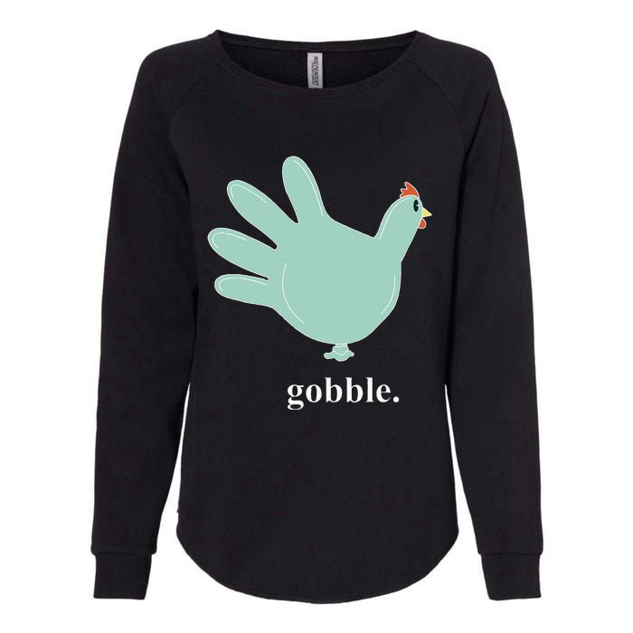 Turkey Glove Gobble Thanksgiving Thankful Nurse Womens California Wash Sweatshirt