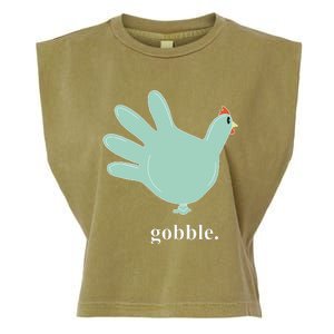 Turkey Glove Gobble Thanksgiving Thankful Nurse Garment-Dyed Women's Muscle Tee