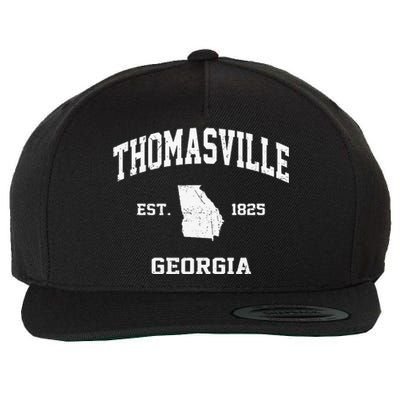 Thomasville Georgia GA Vintage State Athletic Style Wool Snapback Cap