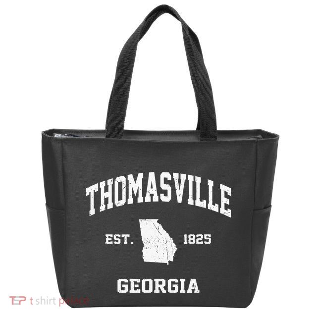 Thomasville Georgia GA Vintage State Athletic Style Zip Tote Bag