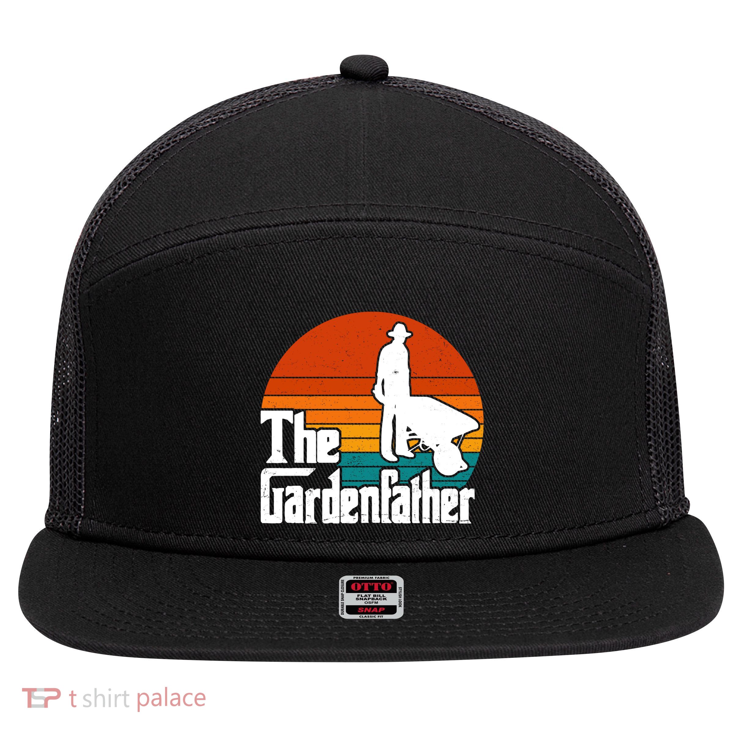 The Gardenfather Gardening Dad Gift Retro 7 Panel Mesh Trucker Snapback Hat