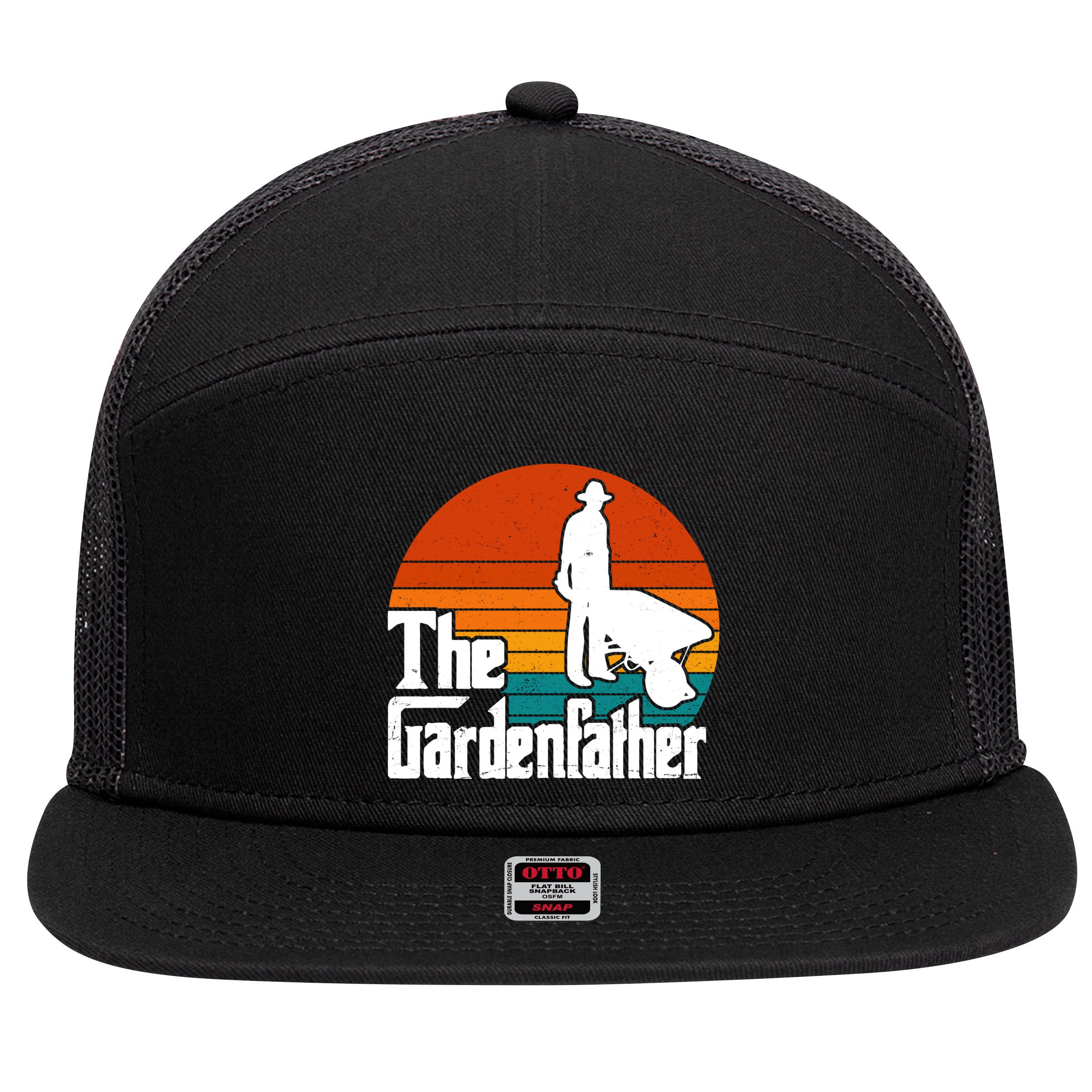 The Gardenfather Gardening Dad Gift Retro 7 Panel Mesh Trucker Snapback Hat