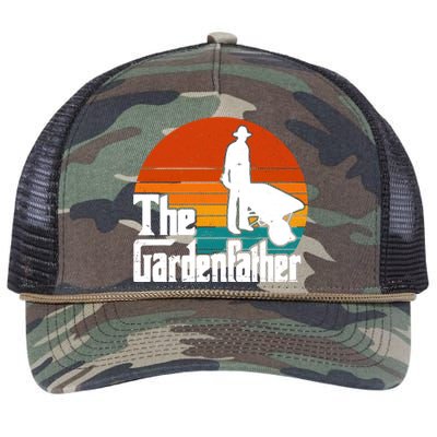 The Gardenfather Gardening Dad Gift Retro Retro Rope Trucker Hat Cap