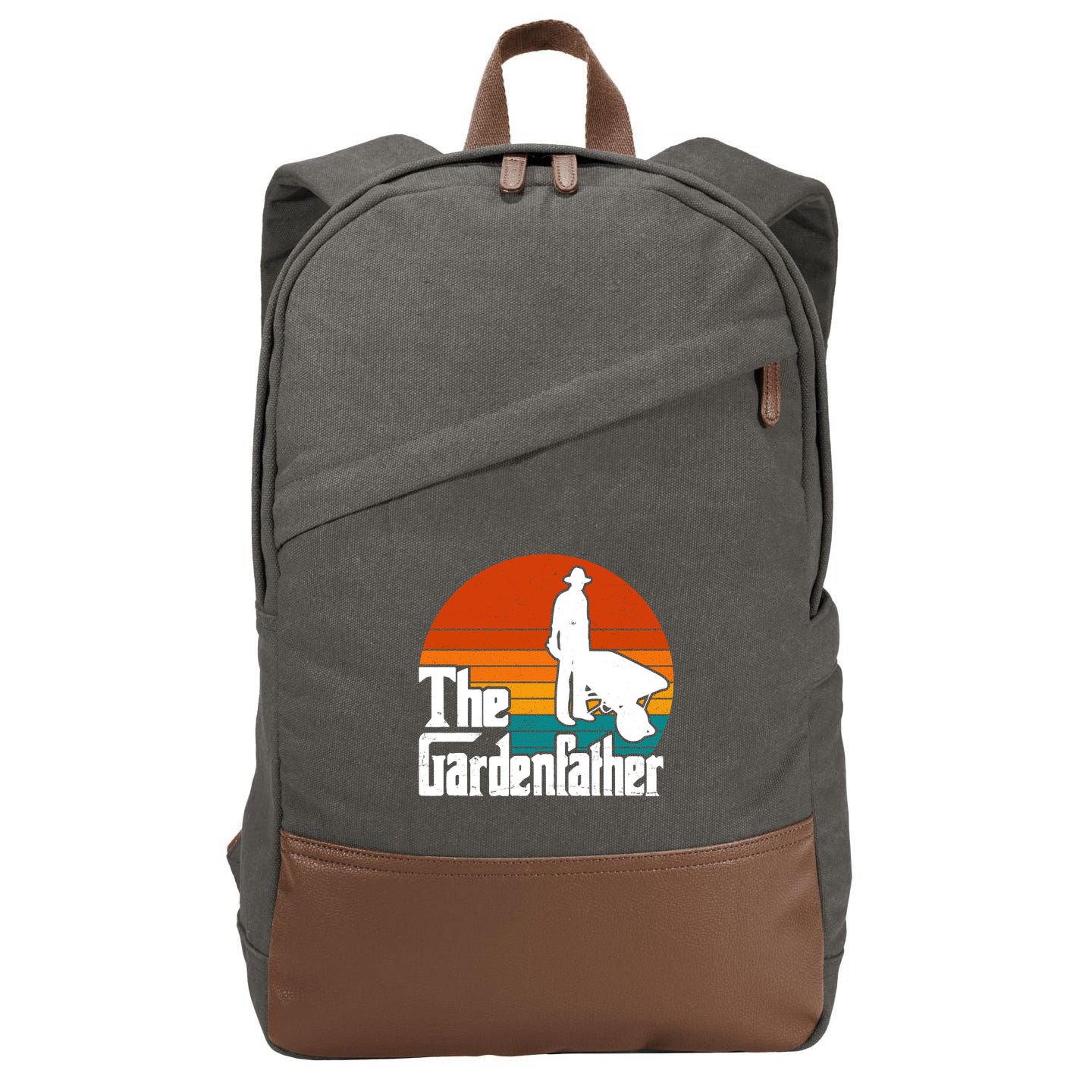 The Gardenfather Gardening Dad Gift Retro Cotton Canvas Backpack
