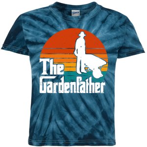 The Gardenfather Gardening Dad Gift Retro Kids Tie-Dye T-Shirt