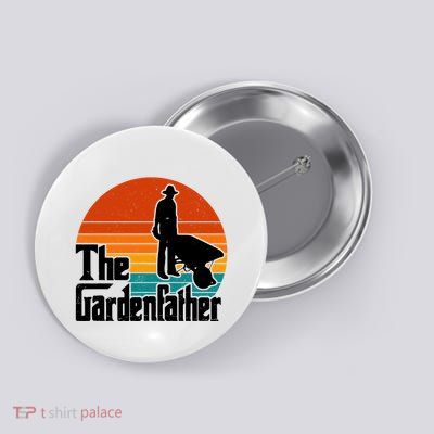The Gardenfather Gardening Dad Gift Retro Button