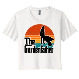 The Gardenfather Gardening Dad Gift Retro Women's Crop Top Tee