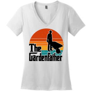 The Gardenfather Gardening Dad Gift Retro Women's V-Neck T-Shirt