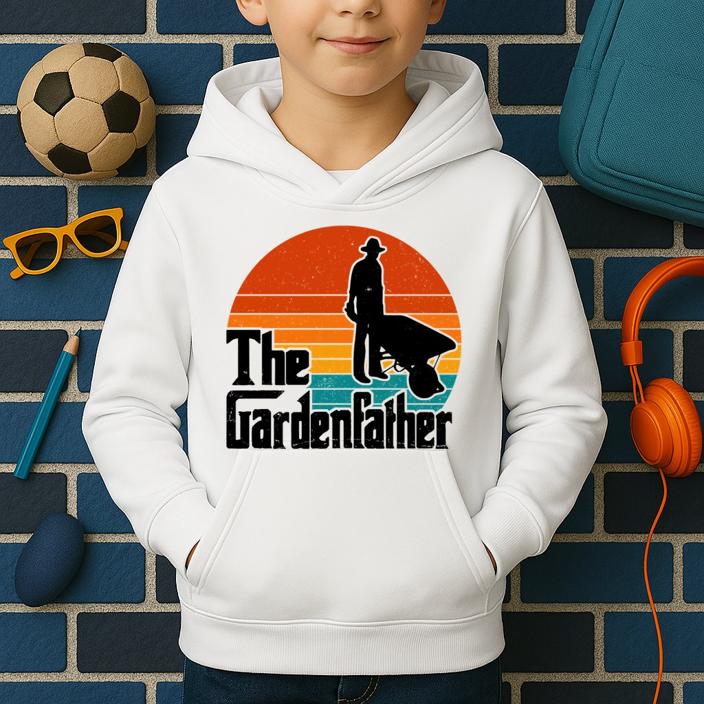 The Gardenfather Gardening Dad Gift Retro Kids Hoodie