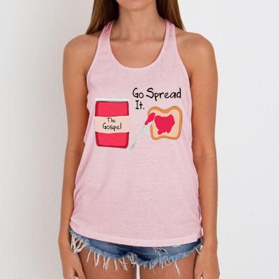 The Gospel Go Spread It Women's Knotted Racerback Tank