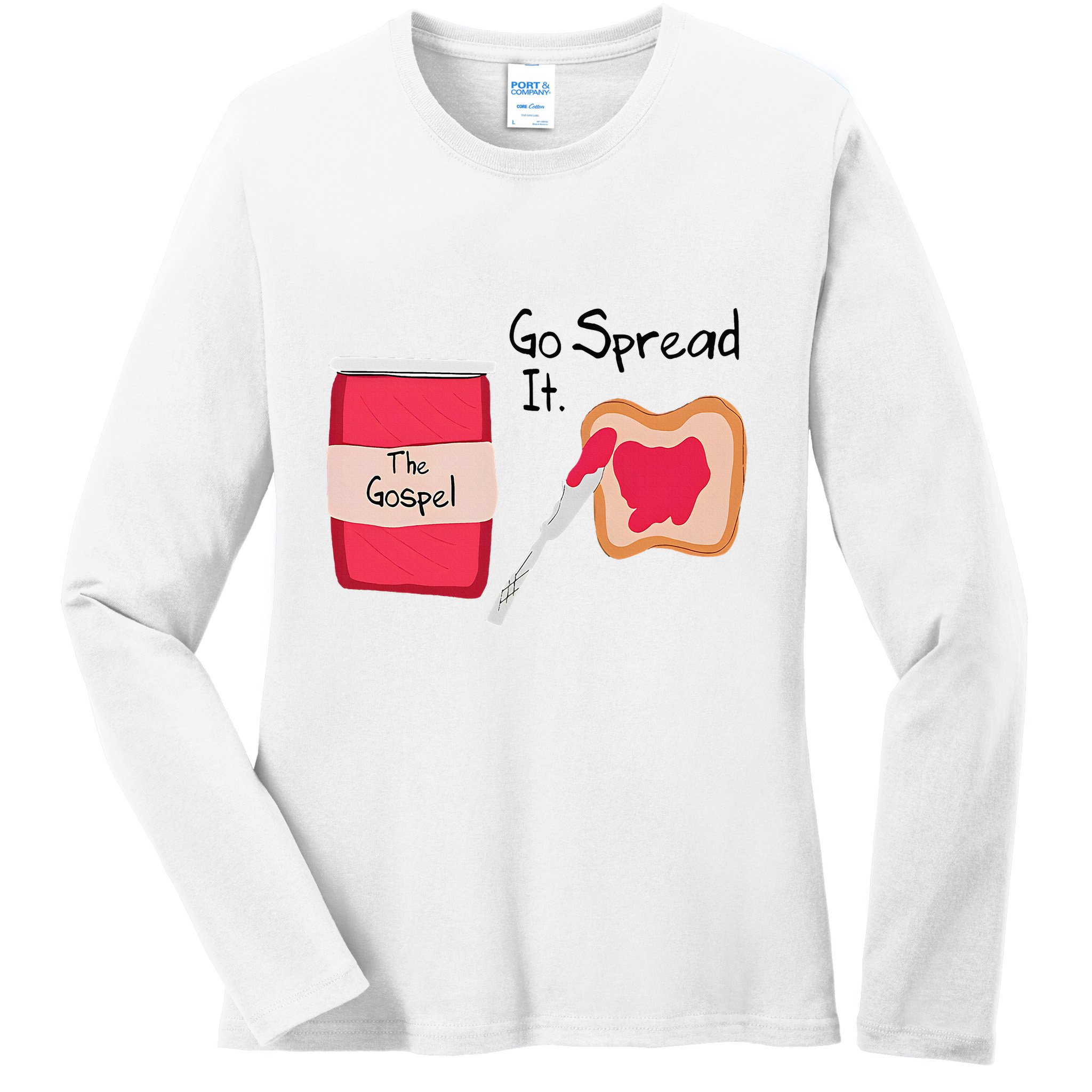 The Gospel Go Spread It Ladies Long Sleeve Shirt