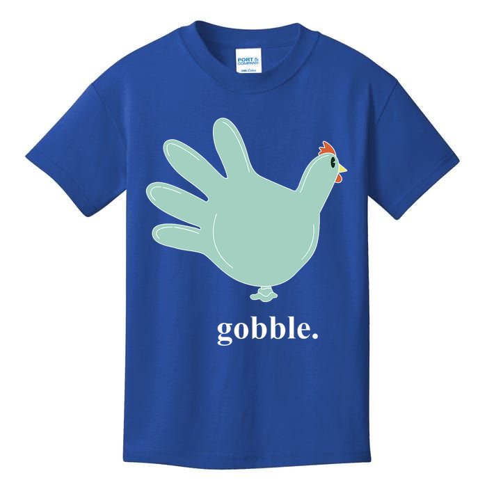 Turkey Glove Gobble Thanksgiving Thankful Nurse Kids T-Shirt