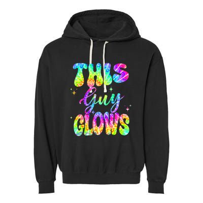 This Guy Glows Boy Birthday Party 80s Disco Theme Garment-Dyed Fleece Hoodie