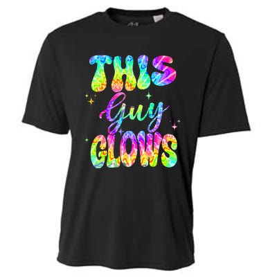 This Guy Glows Boy Birthday Party 80s Disco Theme Cooling Performance Crew T-Shirt