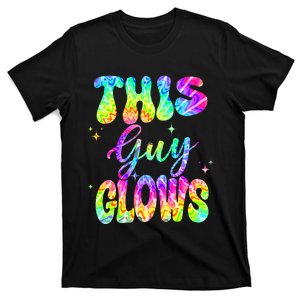 This Guy Glows Boy Birthday Party 80s Disco Theme T-Shirt