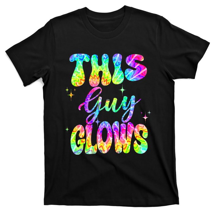 This Guy Glows Boy Birthday Party 80s Disco Theme T-Shirt