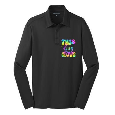 This Guy Glows Boy Birthday Party 80s Disco Theme Silk Touch Performance Long Sleeve Polo