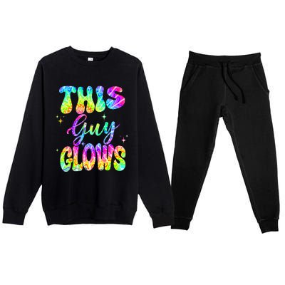 This Guy Glows Boy Birthday Party 80s Disco Theme Premium Crewneck Sweatsuit Set