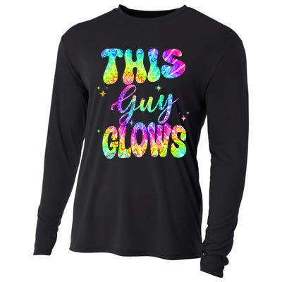 This Guy Glows Boy Birthday Party 80s Disco Theme Cooling Performance Long Sleeve Crew