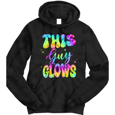 This Guy Glows Boy Birthday Party 80s Disco Theme Tie Dye Hoodie