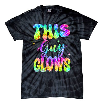 This Guy Glows Boy Birthday Party 80s Disco Theme Tie-Dye T-Shirt