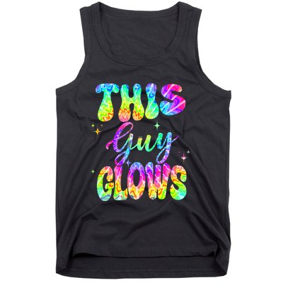 This Guy Glows Boy Birthday Party 80s Disco Theme Tank Top