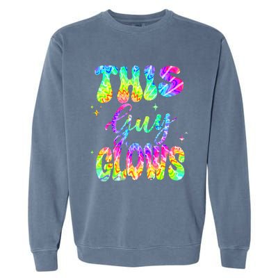 This Guy Glows Boy Birthday Party 80s Disco Theme Garment-Dyed Sweatshirt