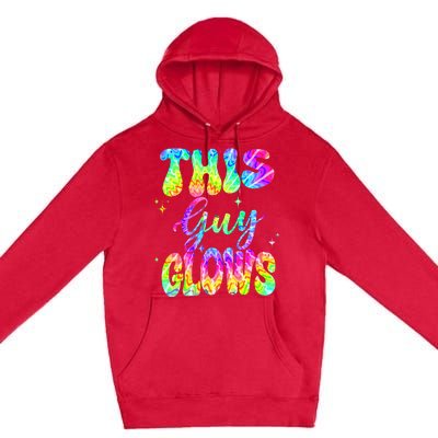 This Guy Glows Boy Birthday Party 80s Disco Theme Premium Pullover Hoodie