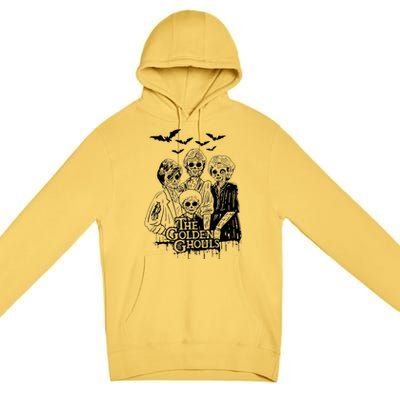 The Golden Ghouls Skeleton Bat Halloween Costumes Premium Pullover Hoodie