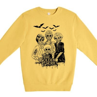 The Golden Ghouls Skeleton Bat Halloween Costumes Premium Crewneck Sweatshirt